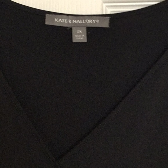 Brand New Kate & Mallory Solid Black Zipper Side-2X - Picture 2 of 14